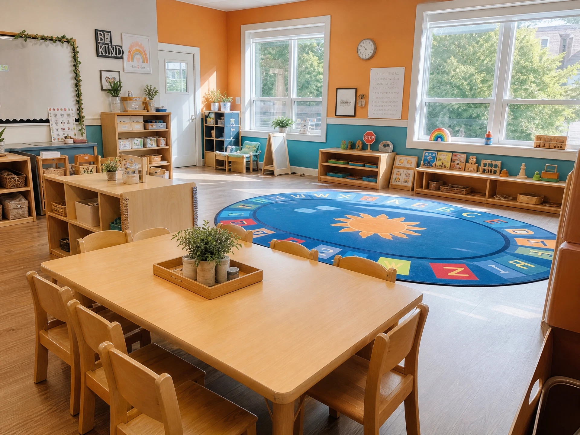 Bright preschool classroom at BAMREC Los Gatos